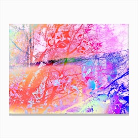 Under The Trees Colorful Abstract Landscape Canvas Print