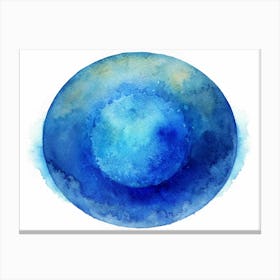 Watercolor Blue Circle With Soft Edges Canvas Print