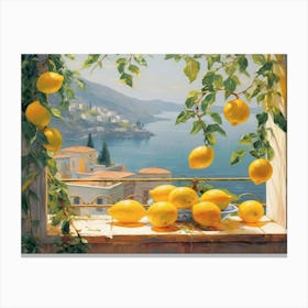 Lemons On The Window Sill Canvas Print