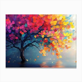 Elegant Colorful Tree with Colorful Leaves 5 Canvas Print