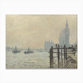 The Thames Below Water, Claude Monet Canvas Print