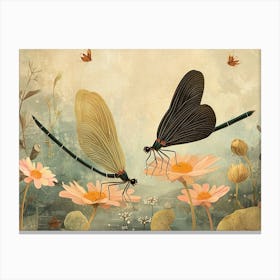 Floral Animal Illustration Dragonfly 2 Canvas Print