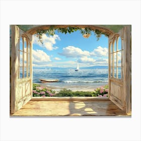 Open Door To The Sea Canvas Print