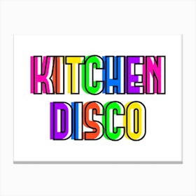 Kitchen Disco Rainbow Colours Canvas Print