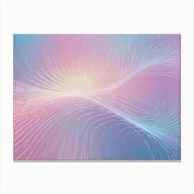 Abstract Background With Flowing Lines Creating A Wave Like Pattern, In Pastel Pink, Blue, And Purple Tones Canvas Print