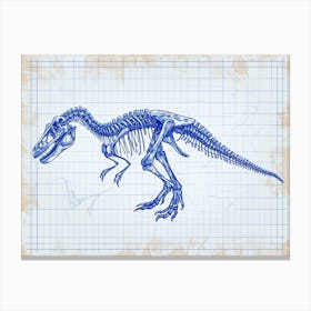 Giganotosaurus Dinosaur Skeleton Blueprint 1 Canvas Print