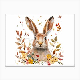 Little Floral Arctic Hare 3 Canvas Print