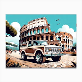 Jeep In Rome Canvas Print