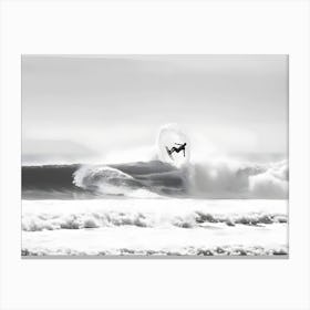 Black And White Surfer 1 Canvas Print