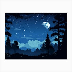 Night Landscape Art Print 1 Canvas Print