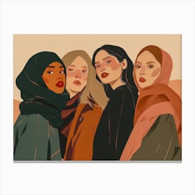 Muslim Girls Canvas Print