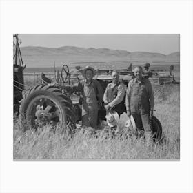 Fsa (Farm Security Administration) Cooperative Tractor And Mormon Farmer Members, Box Elder County, Utah By Canvas Print