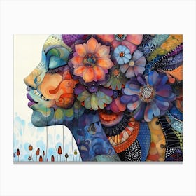 Flower Power Woman Canvas Print