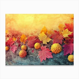 Colorful Autumn and Thanksgiving Art Background Canvas Print