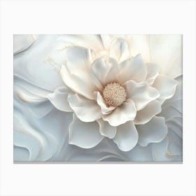 3d Art With Beautiful White Marble Flower Beautiful Abstract 1 Canvas Print