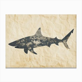 Bull Shark Grey Silhouette 3 Canvas Print