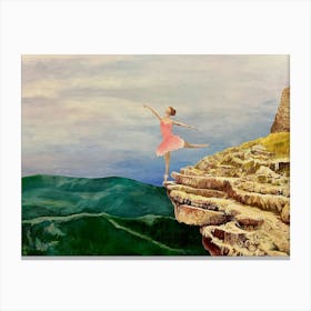 Ballerina On The Edge Of A Cliff Canvas Print