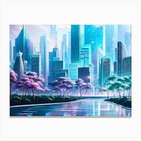 Futuristic Cityscape 41 Canvas Print