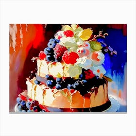 Cake With Berries Canvas Print