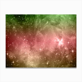 Yellow, Pink, Green Galaxy Space Background Canvas Print