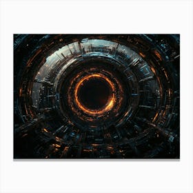 2default Black Hole Above It Gas Giant Tube With Rings As Suppo 2 Canvas Print