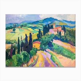 Tuscany Landscape Modern Abstract Impressionist Canvas Print