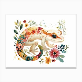 Little Floral Gecko 2 Canvas Print