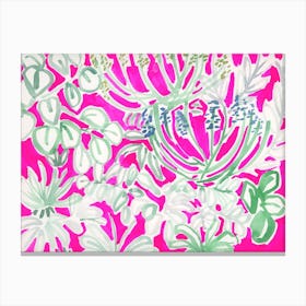 Bright Pink Spring Floral Canvas Print