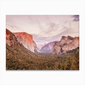 Pink Yosemite Valley Sunset Canvas Print