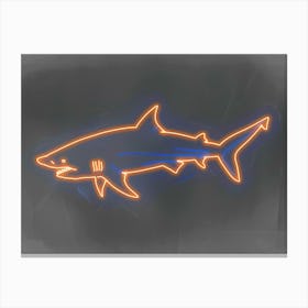 Orange Smooth Hammerhead Neon Shark 3 Canvas Print