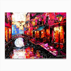 Cities In France - Waterway Canal Canvas Print