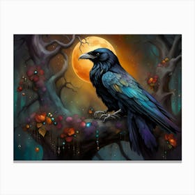 Raven In The Forest Canvas Print