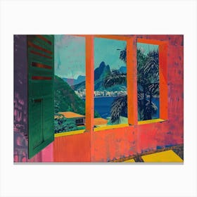 Rio De Janeiro From The Window View Painting 1 Canvas Print