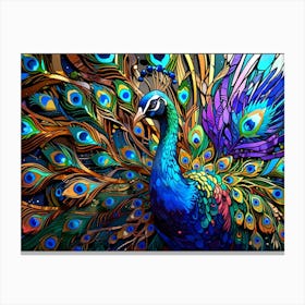 Peacock Painting 6 Canvas Print