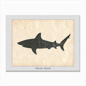 Whale Shark Grey Silhouette 5 Poster Canvas Print