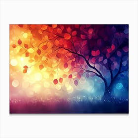 Tree With Colorful Leaves Canvas Print