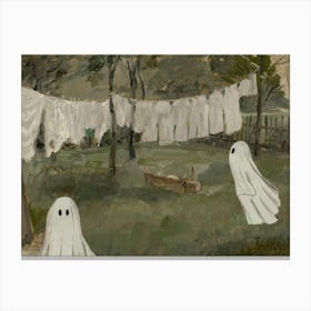 Laundry Room Ghosts Canvas Print