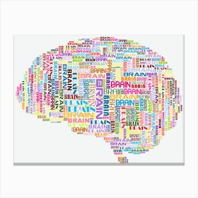 Brain Word Cloud Canvas Print