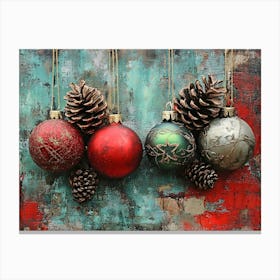 Vintage Christmas Mixed Media 11 Canvas Print