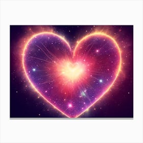 A Colorful Glowing Heart On A Dark Background Horizontal Composition 42 Canvas Print