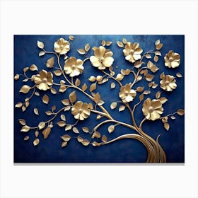 Gold Tree Wall Art Canvas Print