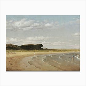 Vintage Painting Beach Scene Canvas Print