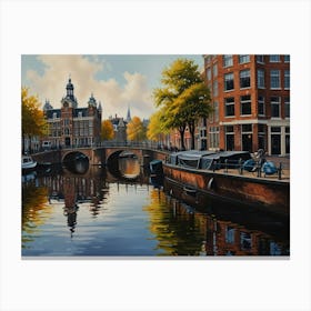 Amsterdam Canal art Canvas Print