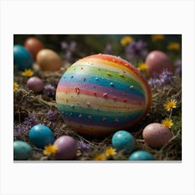 Rainbow Easter Eggs Canvas Print