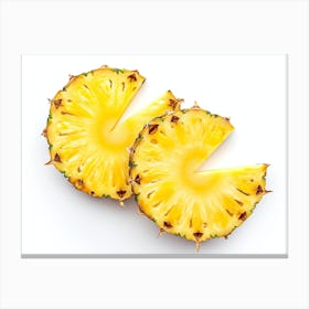 Pineapple Slices Isolated On White Background 1 Canvas Print