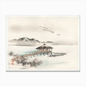 Cottage By The Sea, Kōno Bairei Canvas Print