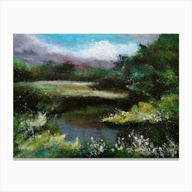 Landscape Painting, Oil On Canvas, Brown Color Canvas Print