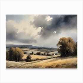 Cloud Oil Painting Farmhouse Nursery French Countryside (4) Canvas Print