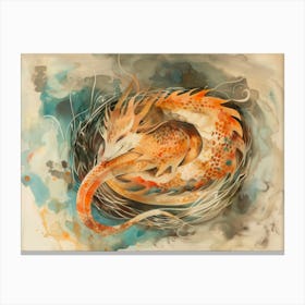 Baby Wood Dragon Canvas Print
