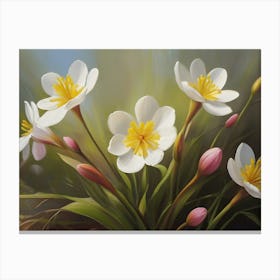 Spring Flowers Oil Painting 05 Canvas Print